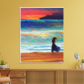 Anders Artistry* Solitary Woman Walking the Beach Leinwanddruck (Insitu (Wohnzimmer))