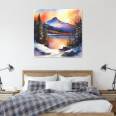 Anders Artistry* Sonnenaufgang über See & Berge* Leinwanddruck (Insitu (Schlafzimmer))