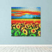 Anders Artistry*Sturm über ein Feld von Sonnenblum Leinwanddruck (Insitu (Holzboden))