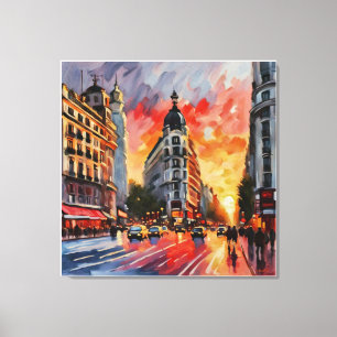 Anders Artistry* Sunset on Grand Via. Madrid, Span Leinwanddruck