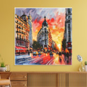 Anders Artistry* Sunset on Grand Via. Madrid, Span Leinwanddruck (Insitu (Wohnzimmer))