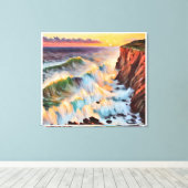 Anders Artistry* Sunset on the Wave's* Leinwanddruck (Insitu (Holzboden))