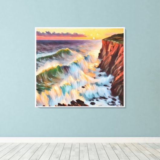 Anders Artistry* Sunset on the Wave's* Leinwanddruck (Insitu (Holzboden))