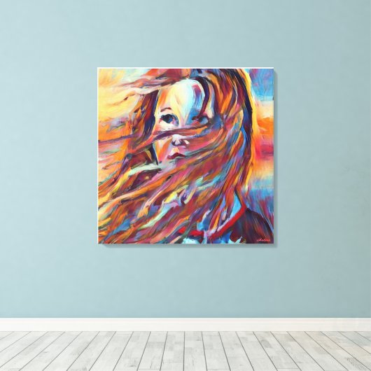 Anders Artistry* Warten*Impressionative Wasserfarb Leinwanddruck (Insitu (Holzboden))