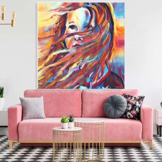 Anders Artistry* Warten*Impressionative Wasserfarb Leinwanddruck (Insitu (Wohnzimmer))