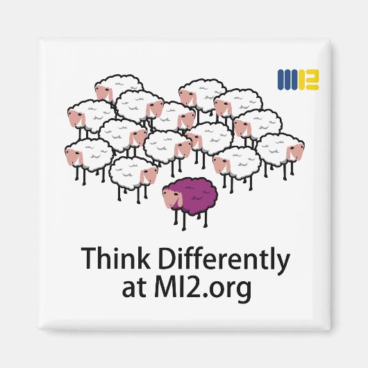 Anders denken - Lila Schaf Magnet (Vorne)