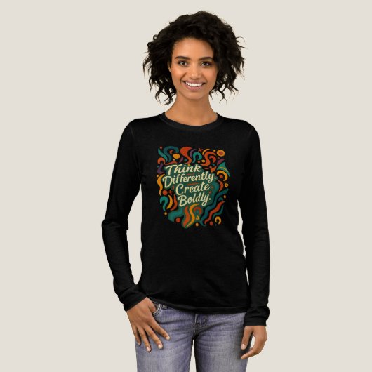 Anders denken. Mutig erschaffen. — Fearless Minds Tri-Blend Shirt (Volle Vorderseite)