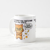 Anders gebaut Selbstsichere Katze Lustiger Becher Kaffeetasse (Vorderseite Links)