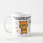 Anders gebaut Selbstsichere Katze Lustiger Becher Kaffeetasse (Links)