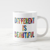 Anders ist schön - Aufmerksamkeit für Autismus Jumbo-Tasse (Rechts)