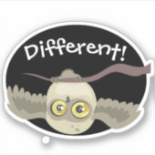 Anders! Kleine Uhu Aufkleber (Vorderseite)