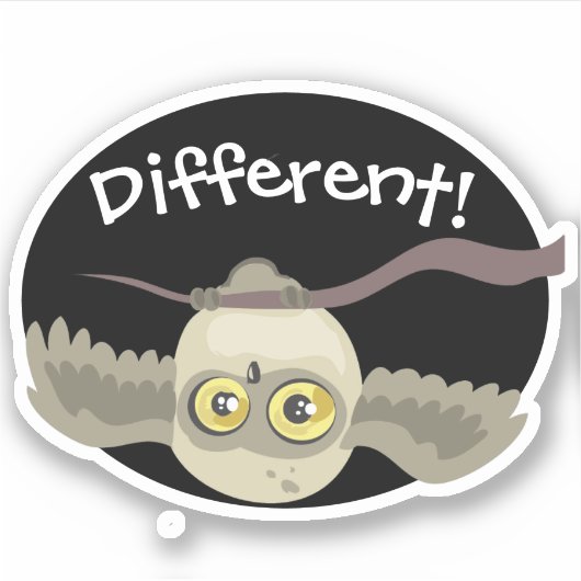 Anders! Kleine Uhu Aufkleber (Vorderseite)