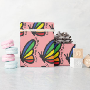 Anders Nicht Weniger Autismus Bunte Butterfly ASD Geschenkpapier