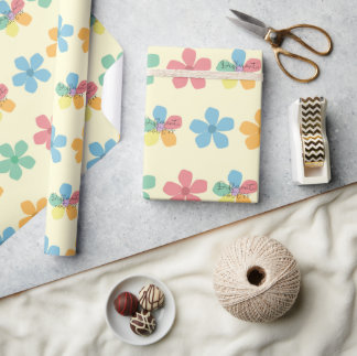 Anders Nicht Weniger Bunte Autismus-Blumen Gelb Geschenkpapier