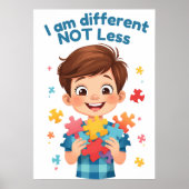Anders nicht weniger Dynamisches Autismus-Stützpos Poster (Vorne)