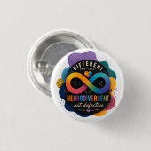 Anders, nicht weniger, neurodivergent, nicht defek button (Vorne & Hinten)
