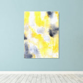 "Anders" Schwarz-Gelb-Abstrakte Kunst Leinwanddruck (Insitu (Holzboden))