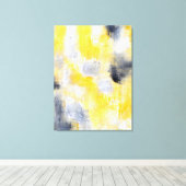 "Anders" Schwarz-Gelb-Abstrakte Kunst Leinwanddruck (Insitu (Holzboden))