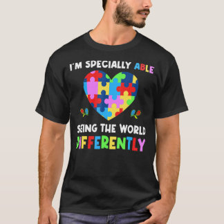 Anders sehen Puzzle Herz Freundlich Autismus T-Shirt