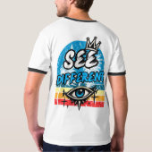 Anders sehen Retro Grafik T-Shirt (Schwarz voll)