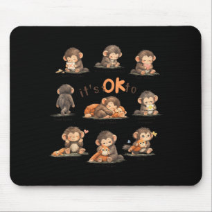 Anders Sein Autismus-Bewusstsein Baby-Affe Schlag Mousepad
