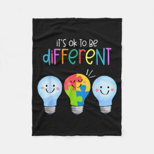 Anders sein Autismus-Bewusstsein Puzzle Glühbirne Fleecedecke
