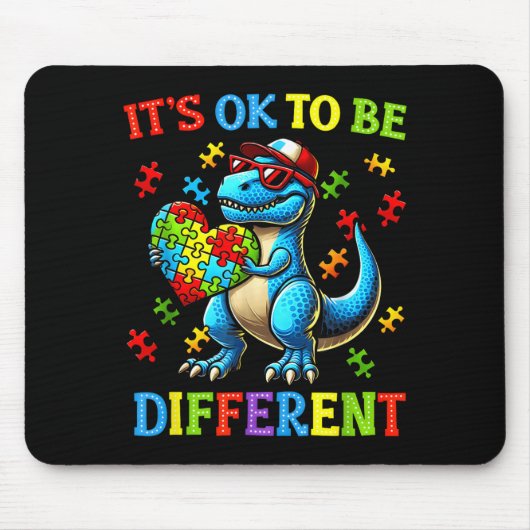 Anders Sein Dinosaurier Autismus-Bewusstsein Kinde Mousepad (Vorne)