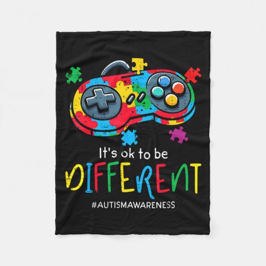 Anders sein Gaming-Controller Autismus Männer Jung Fleecedecke (Vorderseite)