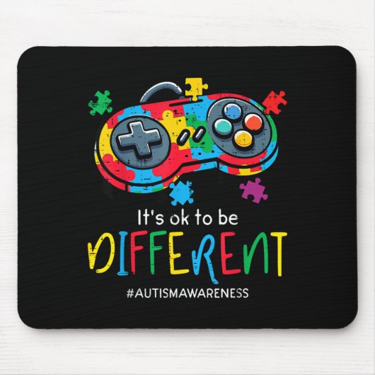 Anders sein Gaming Controller Autismus Männer Jung Mousepad (Vorne)