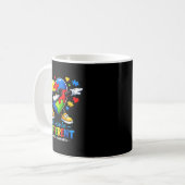 Anders zu sein Dabbing Autismus-Bewusstsein Junge Kaffeetasse (Vorderseite Links)