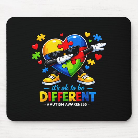 Anders zu sein Dabbing-Autismus-Bewusstsein Junge Mousepad (Vorne)