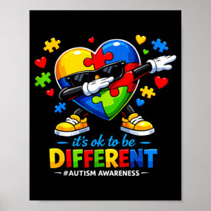 Anders zu sein Dabbing-Autismus-Bewusstsein Junge Poster