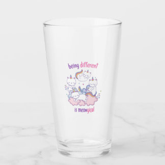 Anders zu sein ist meowgisch Lustige Einhorn-Katze Glas