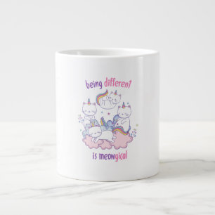 Anders zu sein ist meowgisch Lustige Einhorn-Katze Jumbo-Tasse