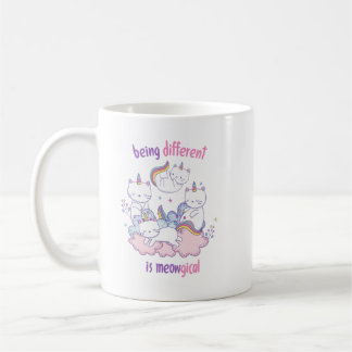 Anders zu sein ist meowgisch Lustige Einhorn-Katze Kaffeetasse