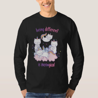 Anders zu sein ist meowgisch Lustige Einhorn-Katze T-Shirt
