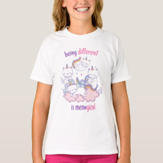 Anders zu sein ist meowgisch Lustige Einhorn-Katze T-Shirt