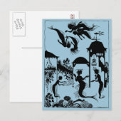 Andersen: Little Mermaid Silhouette Postkarte (Vorne/Hinten)
