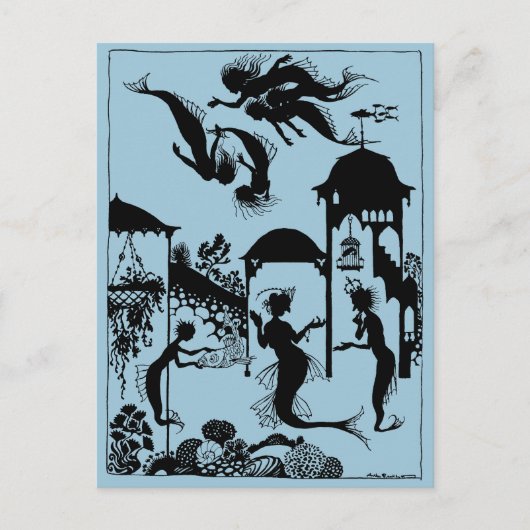 Andersen: Little Mermaid Silhouette Postkarte (Vorderseite)