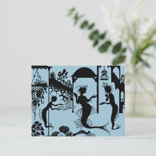 Andersen: Little Mermaid Silhouette Postkarte (Stehend Vorderseite)