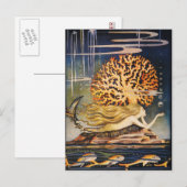 Andersen: Little Mermaid Zeichnend Postkarte (Vorne/Hinten)