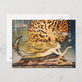 Andersen: Little Mermaid Zeichnend Postkarte (Vorne/Hinten)