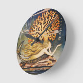 Andersen: Little Mermaid Zeichnend Runde Wanduhr (Winkel)