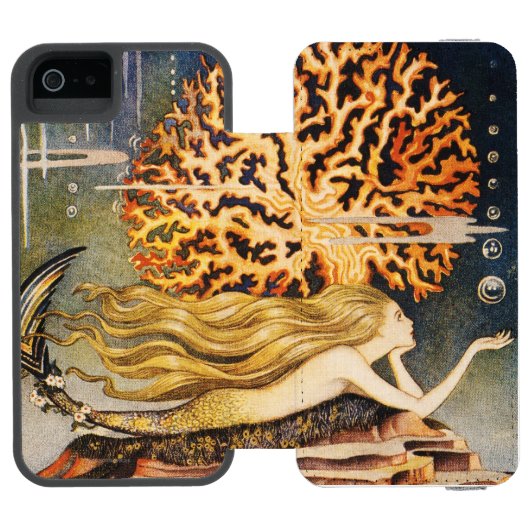 Andersen: Wenig Meerjungfrau-Zeichnen Incipio iPhone Geldbeutel-Hülle (Folio Geöffnet)