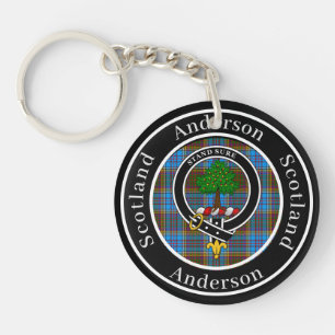 Anderson Clan Abzeichen & Tartan Acrylic Schlüsselanhänger