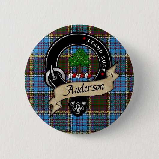 Anderson Clan Abzeichen & Tartan Button (Vorderseite)