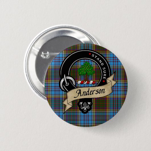 Anderson Clan Abzeichen & Tartan Button (Vorne & Hinten)