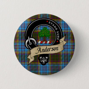 Anderson Clan Abzeichen & Tartan Button