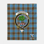 Anderson Clan Abzeichen Tartan Kariert Fleecedecke (Vorderseite)