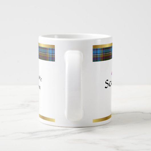 Anderson Clan Abzeichen Tartan & Motto Jumbo-Tasse (Rückseite)